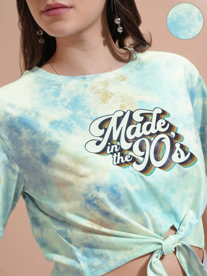 Tokyo Talkies Women Green Printed Regular Top - Green - Image 5