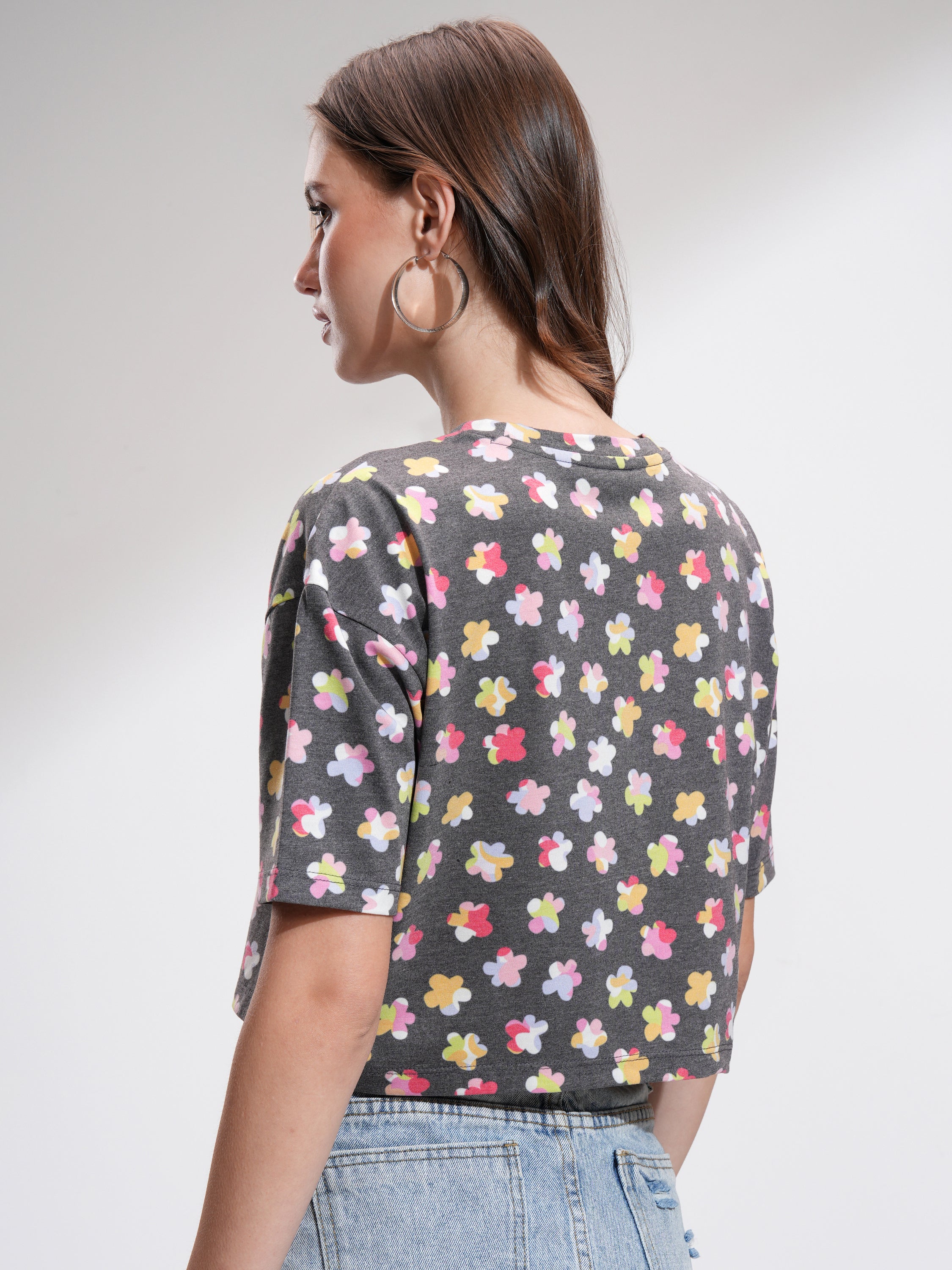 Tokyo Talkies Women Black Printed Regular Top - Black - Image 3