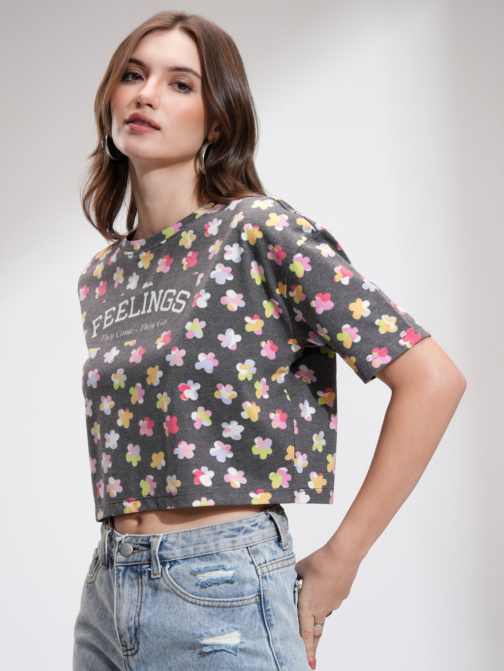 Tokyo Talkies Women Black Printed Regular Top - Black - Image 4