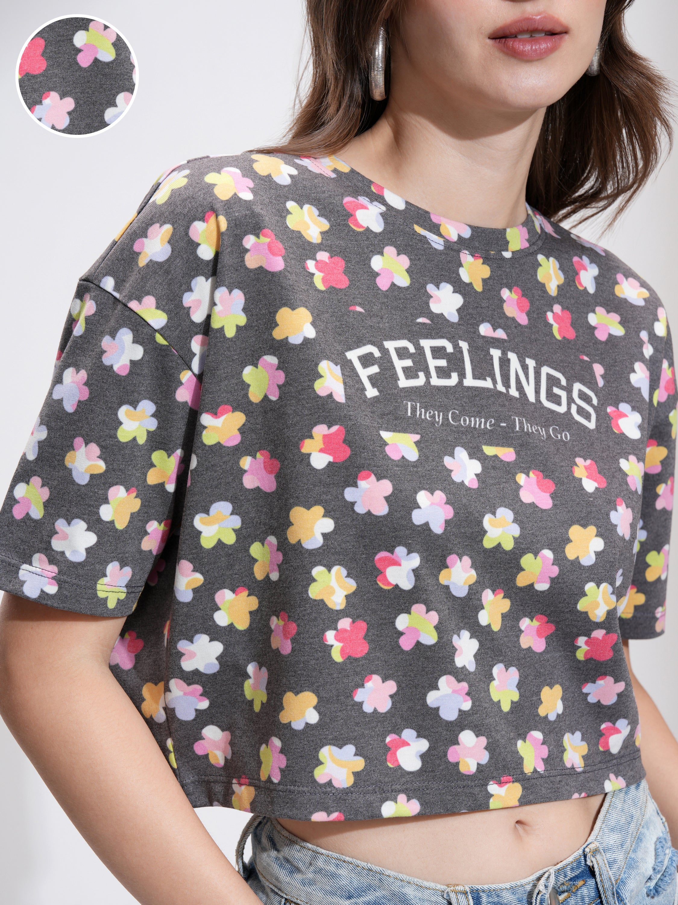 Tokyo Talkies Women Black Printed Regular Top - Black - Image 5