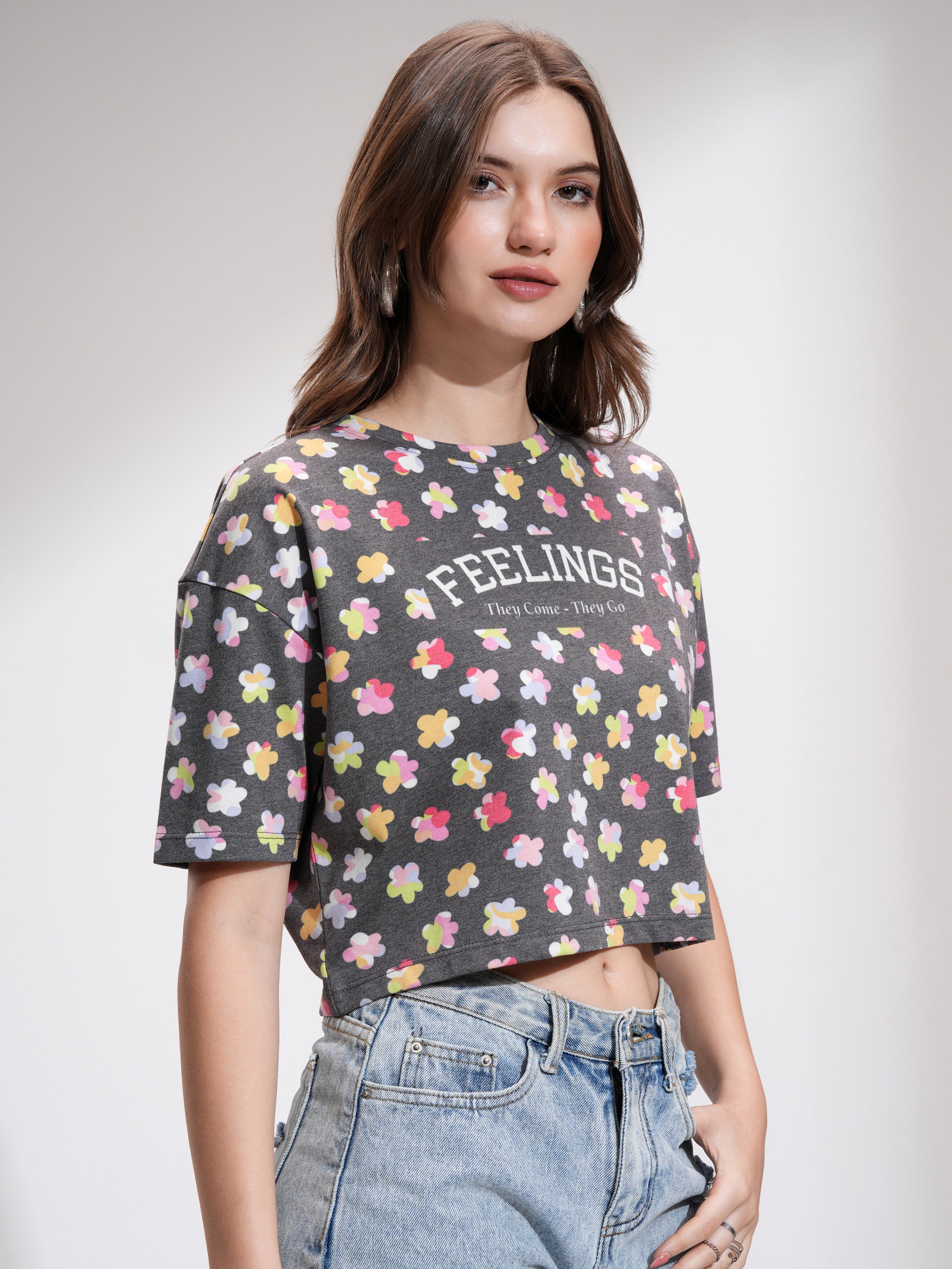 Tokyo Talkies Women Black Printed Regular Top - Black - Image 6