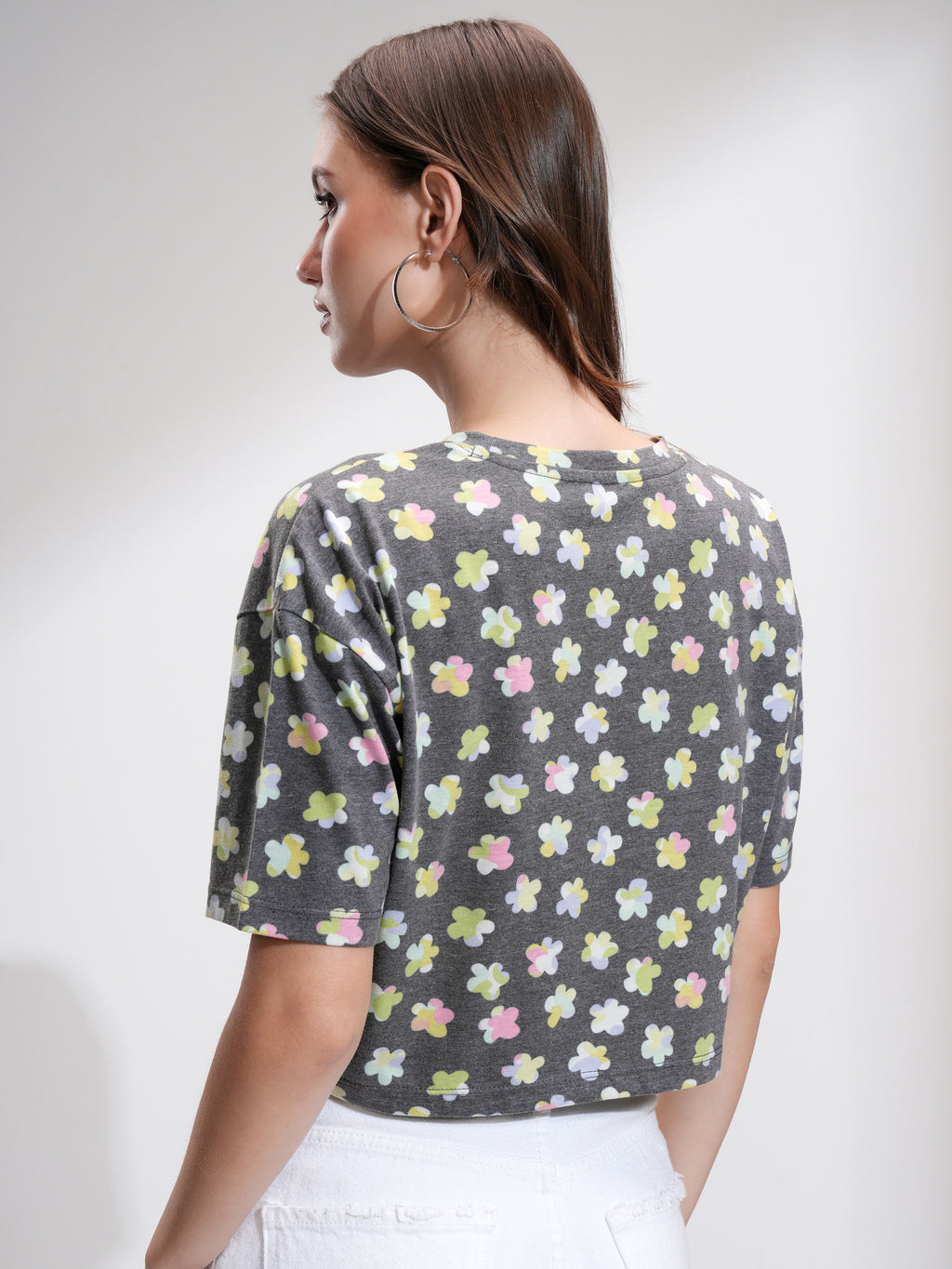 Tokyo Talkies Women Navy Blue Printed Regular Top - Navy Blue - Image 3
