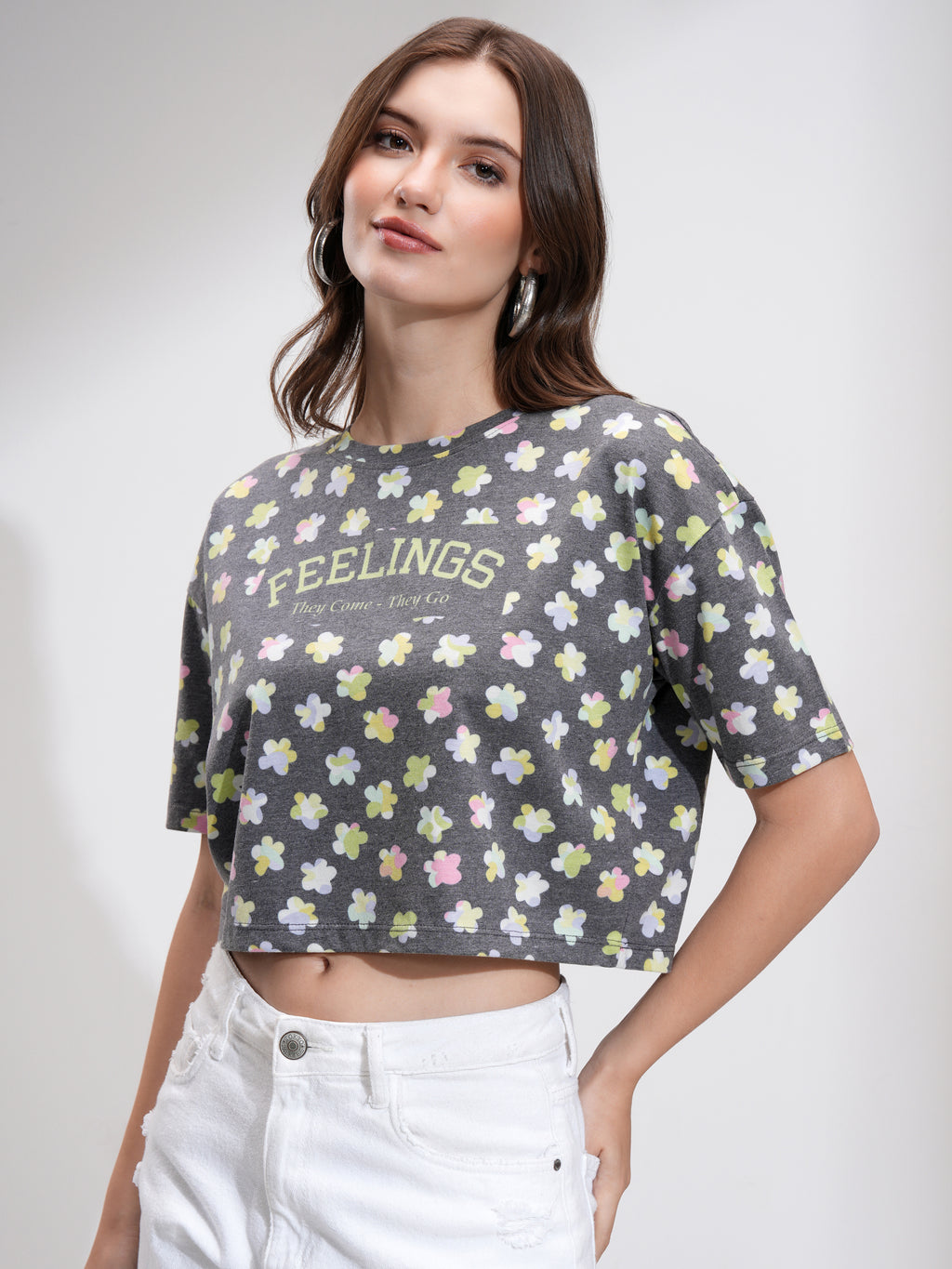 Tokyo Talkies Women Navy Blue Printed Regular Top - Navy Blue - Image 4