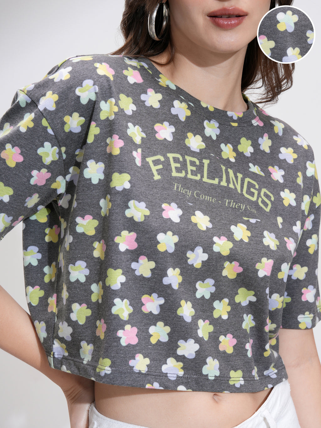 Tokyo Talkies Women Navy Blue Printed Regular Top - Navy Blue - Image 5