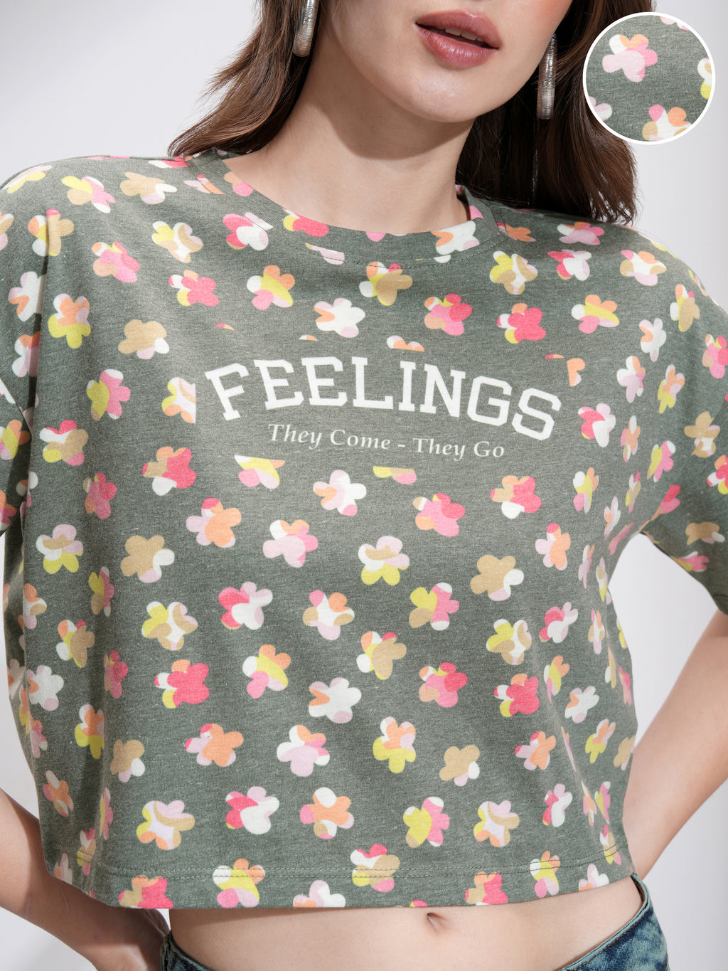 Tokyo Talkies Women Green Printed Regular Top - Green - Image 5
