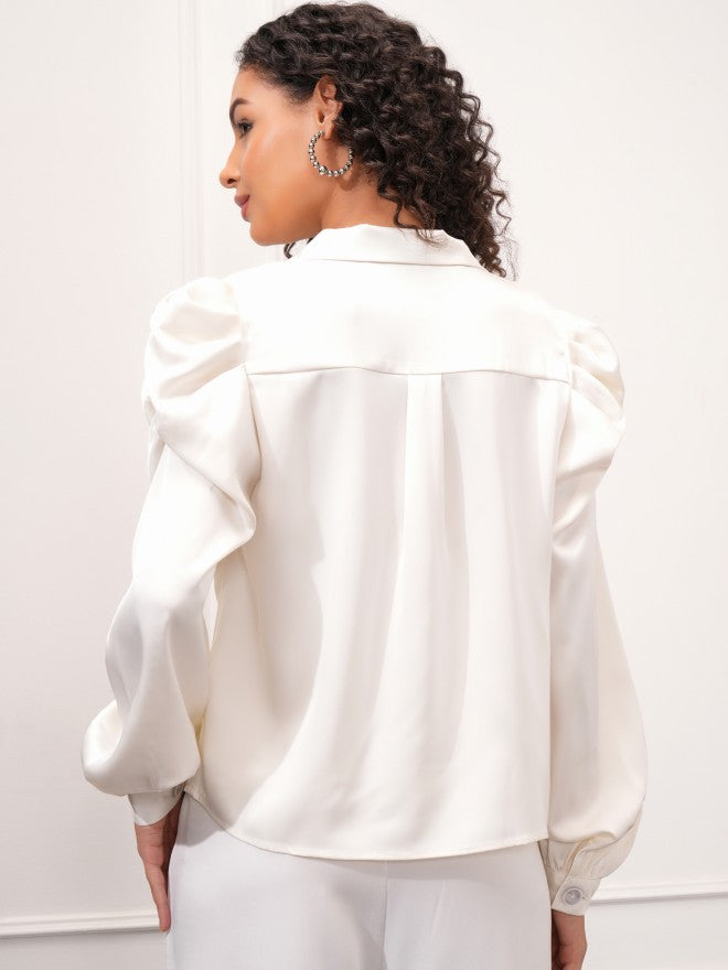 Tokyo Talkies Women Off White Double-Breasted Blazer - Off White - Image 3
