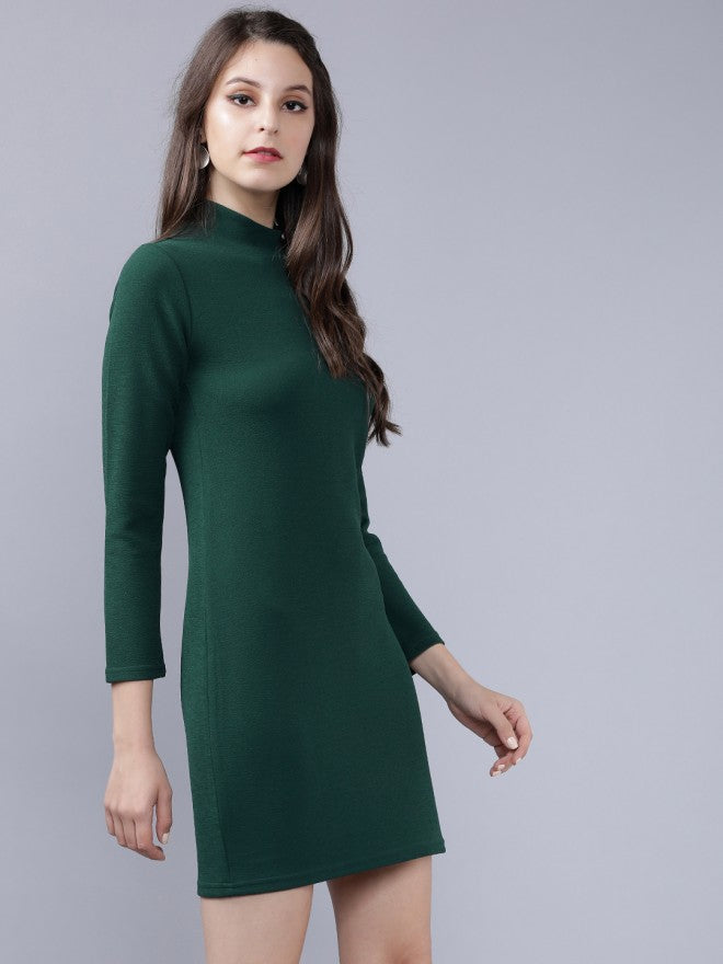 Women Green Solid Straight Bodycon Dress - Green - Image 6
