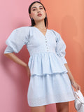 Tokyo Talkies Women Blue Short Tired Dress - Blue - Image 1