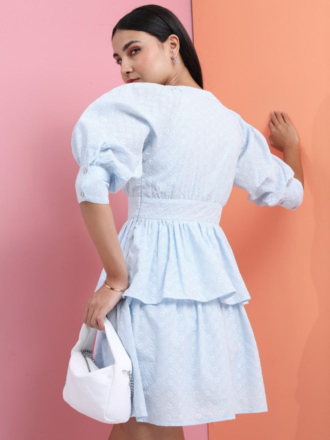 Tokyo Talkies Women Blue Short Tired Dress - Blue - Image 3