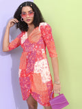 Tokyo Talkies Women Pink Printed A-Line Dress - Pink - Image 1