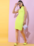 Tokyo Talkies Women Yellow Solid Bodycon Dress - Yellow - Image 1