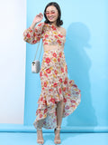 Tokyo Talkies Women Red Printed Fit And Flare Dress - Red - Image 1