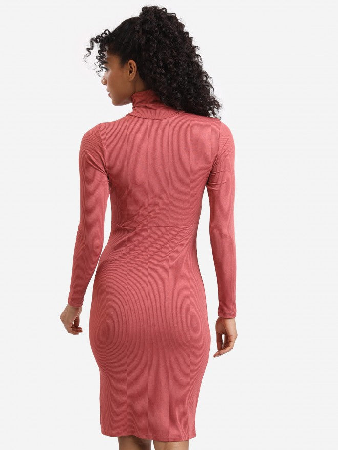 Tokyo Talkies Women Brown Solid Bodycon Dress - Brown - Image 3