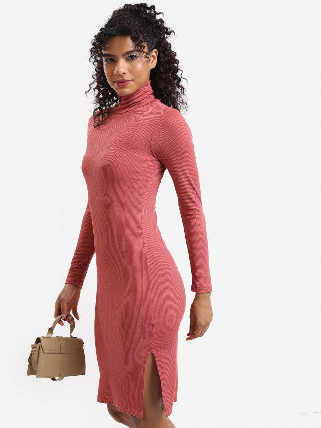 Tokyo Talkies Women Brown Solid Bodycon Dress - Brown - Image 4