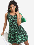 Tokyo Talkies Women Black Printed Fit And Flare Dress - Black - Image 1