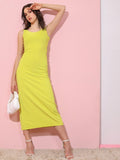 Tokyo Talkies Women Yellow Solid Maxi Dress - Yellow - Image 1