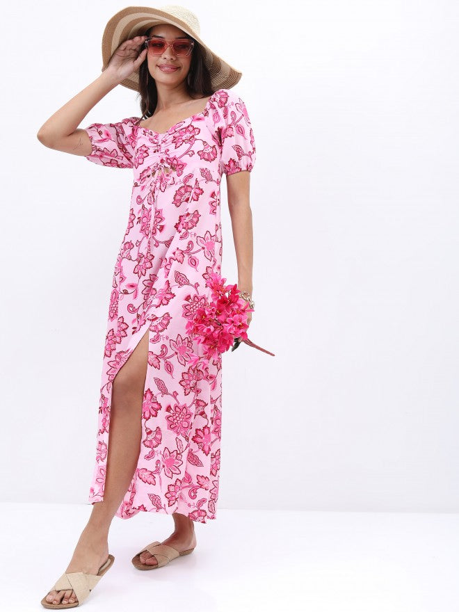 Tokyo Talkies Women White Printed Maxi Dress - White - Image 1