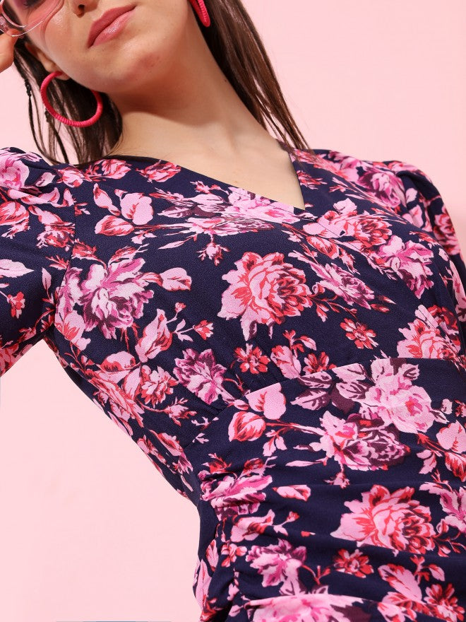 Tokyo Talkies Women Pink Printed Sheath Dress - Pink - Image 5