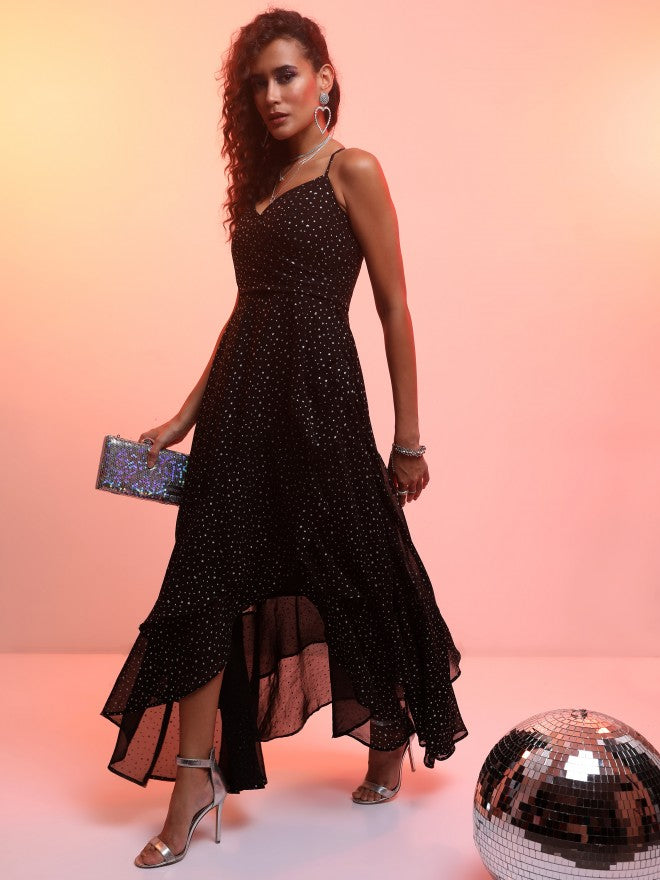 Tokyo Talkies Women Black Printed Maxi Dress - Black - Image 2