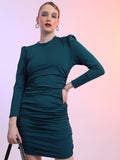 Tokyo Talkies Women Teal Solid Bodycon Dress - Teal - Image 1