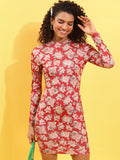 Tokyo Talkies Women Red/Multi Printed Bodycon Dress - Red - Image 1
