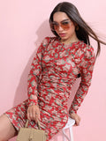 Tokyo Talkies Women Red Printed Bodycon Dress - Red - Image 1
