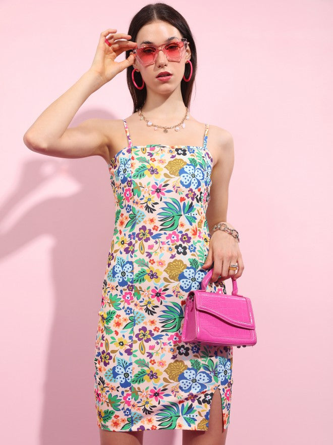 Tokyo Talkies Women Multi Printed Bodycon Dress - Multi - Image 1