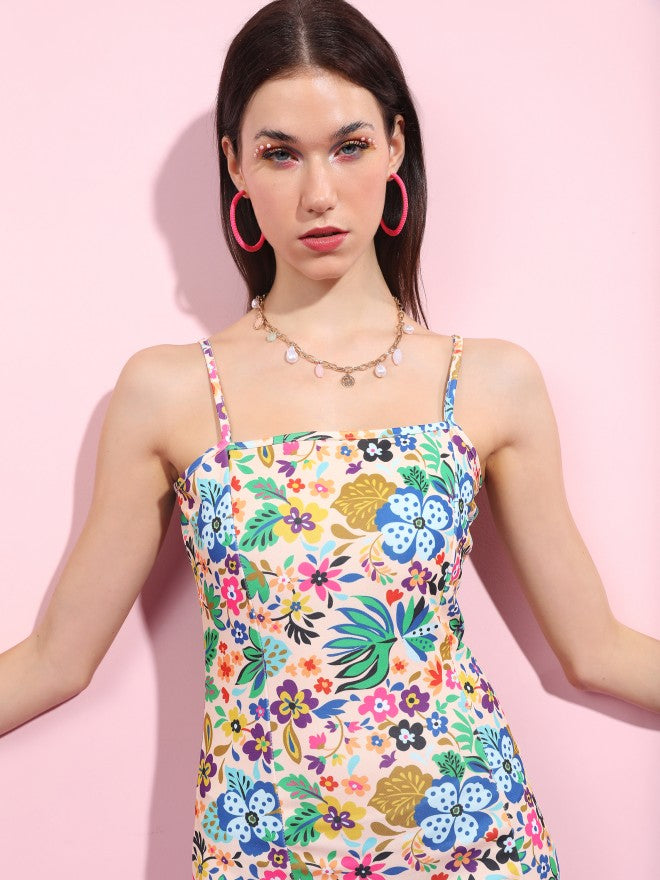 Tokyo Talkies Women Multi Printed Bodycon Dress - Multi - Image 7