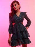 Tokyo Talkies Women Teal Self Design Fit And Flare Dress - Teal - Image 1