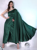 Tokyo Talkies Women Green Solid Wrap Dress - Green - Image 1