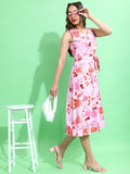 Tokyo Talkies Women Pink Printed A-Line Dress - Pink - Image 1