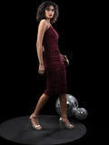 Tokyo Talkies Women Burgundy Solid Bodycon Dress - Burgundy - Image 1