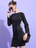 Tokyo Talkies Women Black Solid Bodycon Dress - Black - Image 1