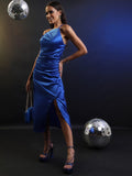 Tokyo Talkies Women Blue Solid A-Line Dress - Blue - Image 1