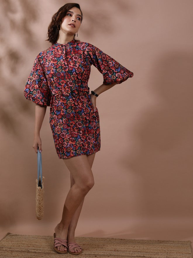 Tokyo Talkies Women Red Printed Shirt Dress - Red - Image 2