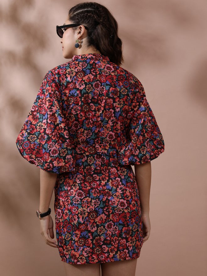Tokyo Talkies Women Red Printed Shirt Dress - Red - Image 3