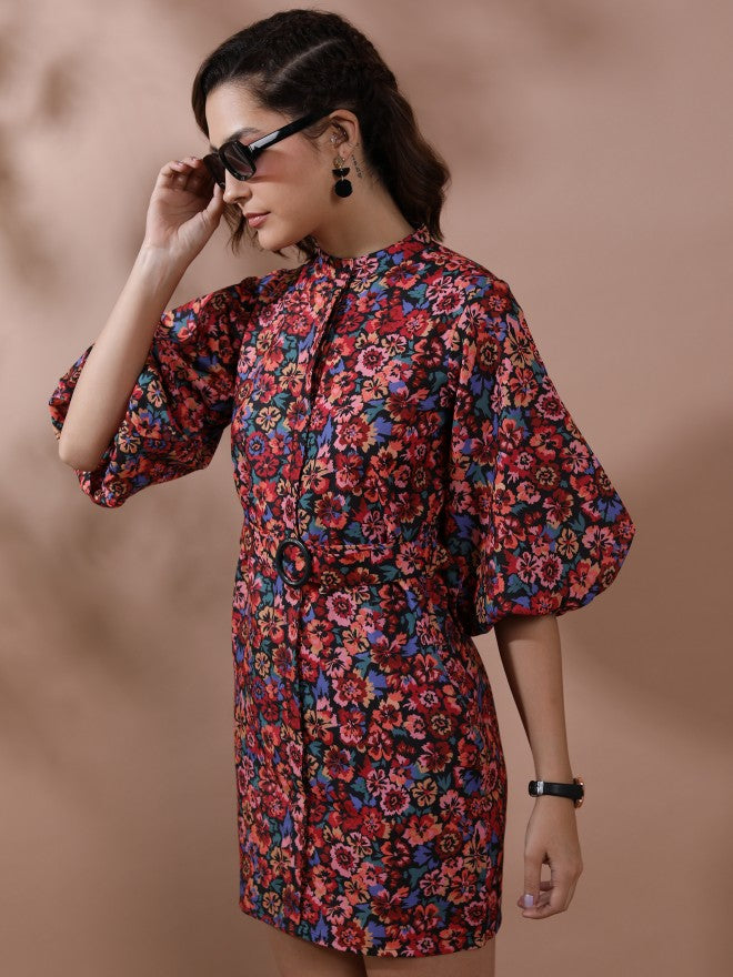 Tokyo Talkies Women Red Printed Shirt Dress - Red - Image 4