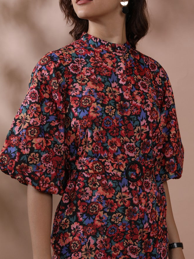 Tokyo Talkies Women Red Printed Shirt Dress - Red - Image 5