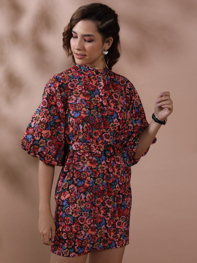 Tokyo Talkies Women Red Printed Shirt Dress - Red - Image 6