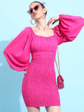 Tokyo Talkies Women Pink Solid Bodycon Dress - Pink - Image 1