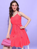 Tokyo Talkies Women Red Printed A-Line Dress - Red - Image 1