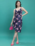 Tokyo Talkies Women Blue Printed Fit And Flare Dress - Blue - Image 1