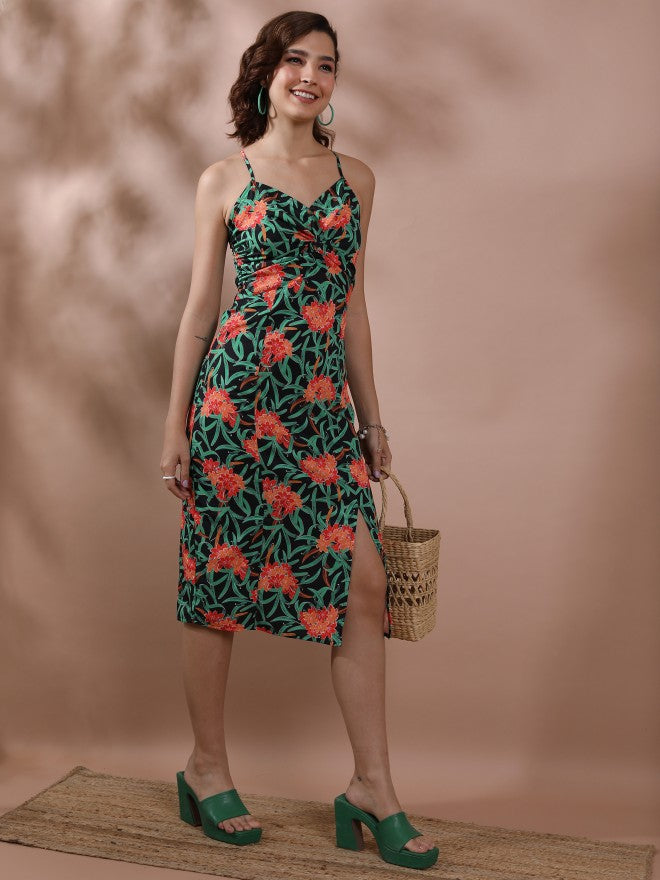 Tokyo Talkies Women Black Printed Sheath Dress - Black - Image 2