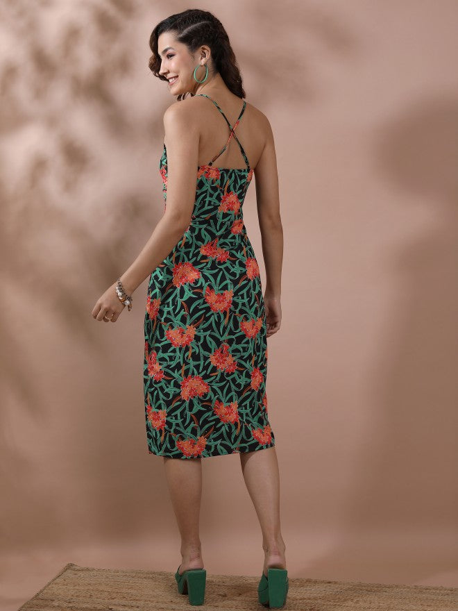 Tokyo Talkies Women Black Printed Sheath Dress - Black - Image 3