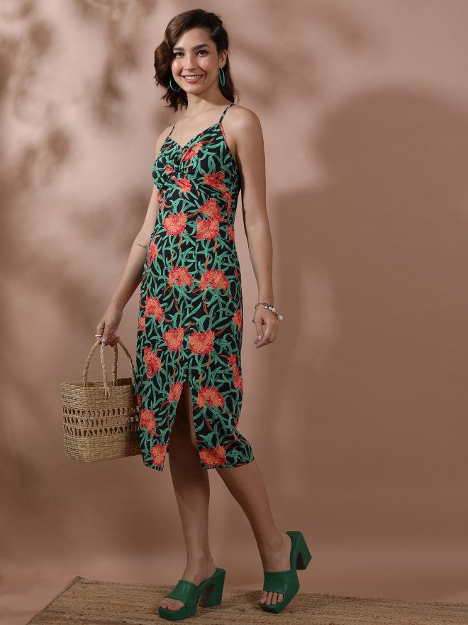 Tokyo Talkies Women Black Printed Sheath Dress - Black - Image 4