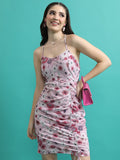 Tokyo Talkies Women Pink Printed Sheath Dress - Pink - Image 1