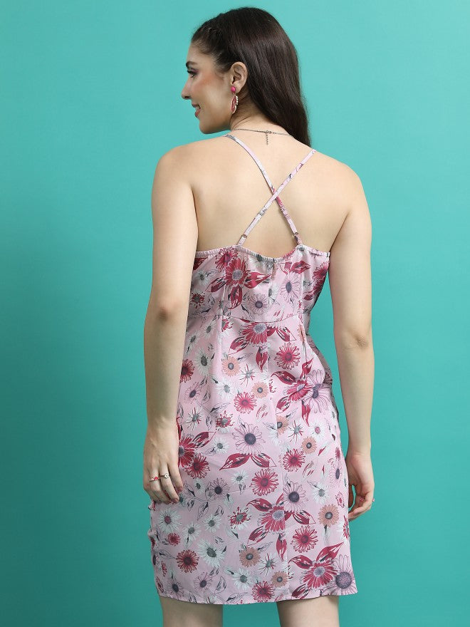 Tokyo Talkies Women Pink Printed Sheath Dress - Pink - Image 3