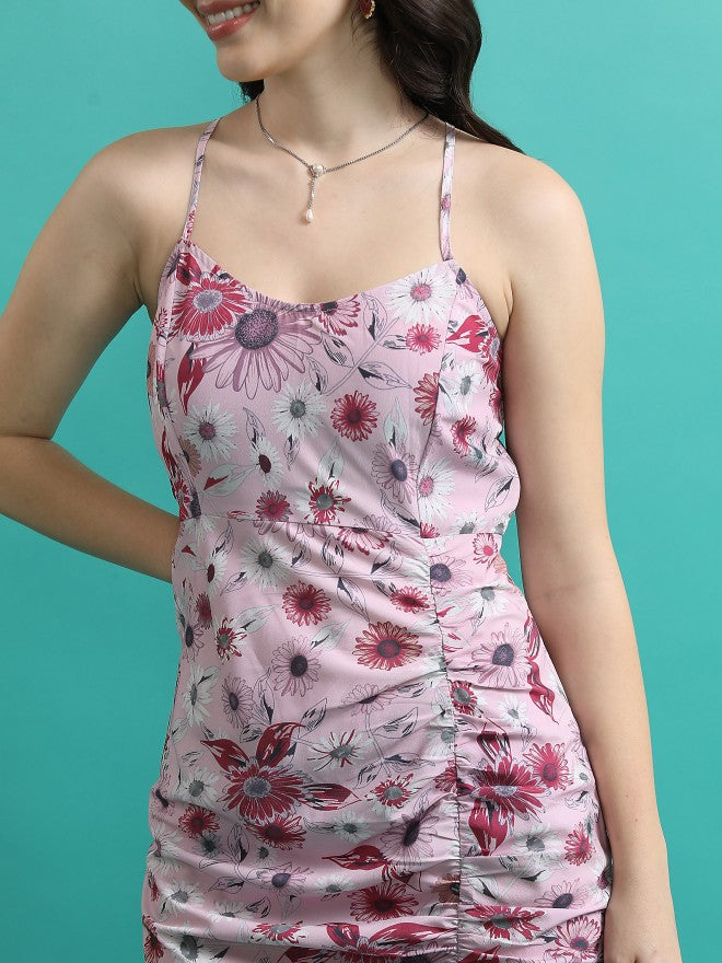 Tokyo Talkies Women Pink Printed Sheath Dress - Pink - Image 5