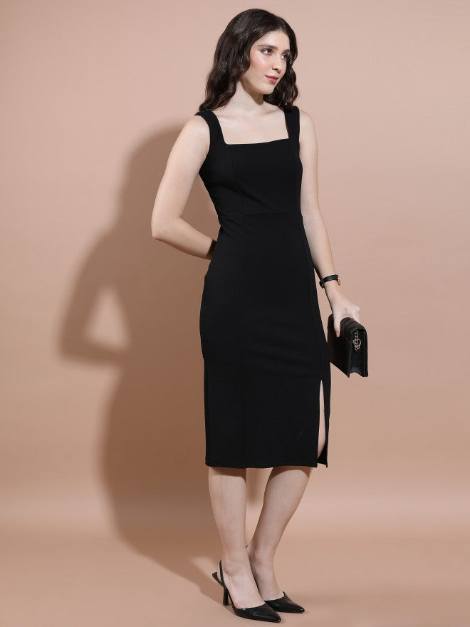 Tokyo Talkies Women Black Solid Bodycon Dress - Black - Image 4