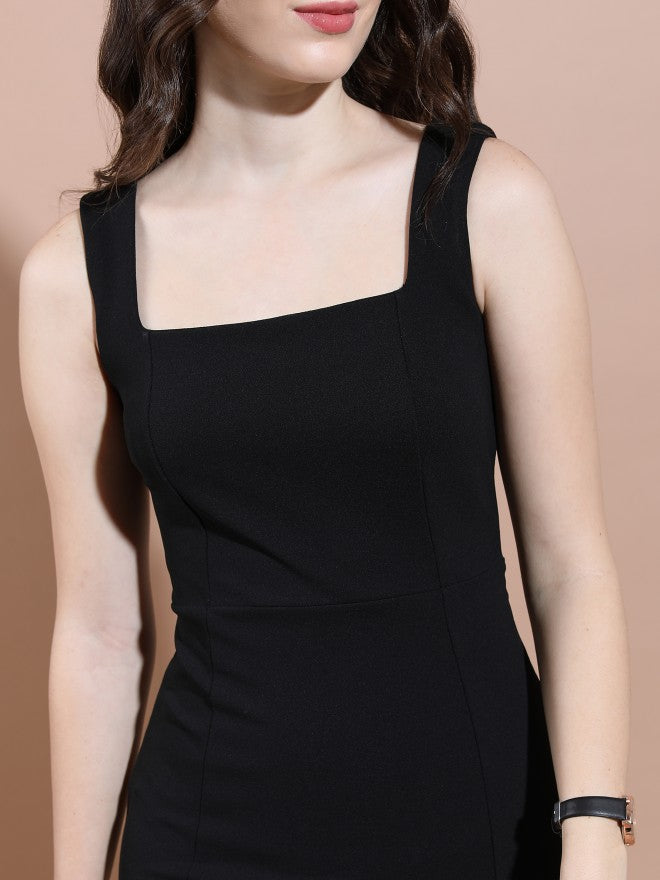 Tokyo Talkies Women Black Solid Bodycon Dress - Black - Image 5